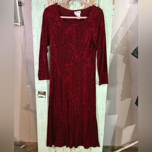 Coldwater Creek Red Long Sleeve Dress